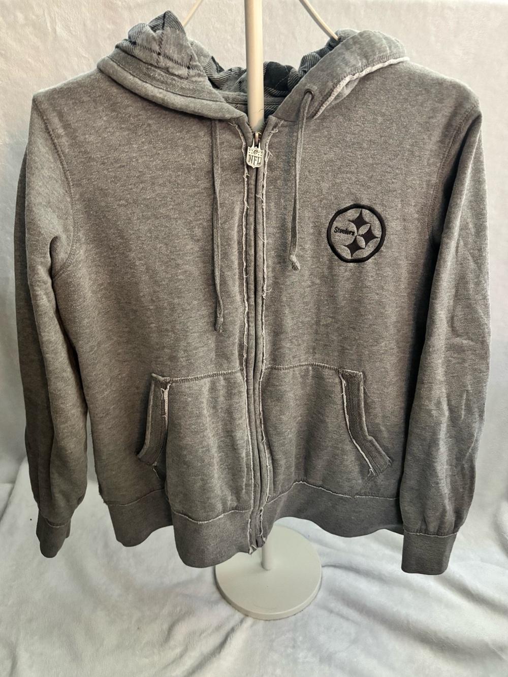 NFL Gray Pittsburgh Steelers Zip Hoodie